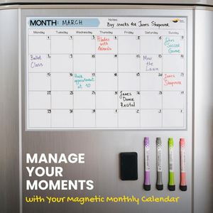 Tableau magnétique effaçable à sec personnalisé pour réfrigérateur, tableau blanc magnétique vierge pour notes, calendrier, décoration murale, planificateur - Product Image 4