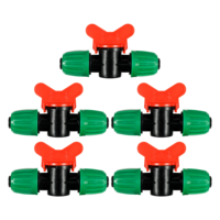 Excellent robinet d'arrêt/commutateur d'irrigation goutte à goutte en plastique de 1/2 pouce, vert/rouge/noir, pour le contrôle du débit d'eau de jardin