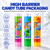 Tubes d'emballage pour bonbons de qualité alimentaire sans BPA, 40 ml, en aluminium et plastique, avec bouchon à vis, impression UV personnalisée pour chewing-gum