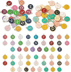 Dijes de Letras Inglesas de Doble Cara, Colgantes de Alfabeto Esmaltados de Doble Cara de la A a la Z para Manualidades de Joyería, Collares, Pulseras y Pendientes - Product Image 1