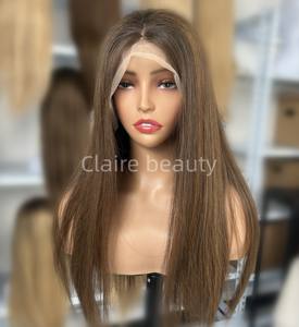 欧洲人发蕾丝丝绸底医用假发硅胶防滑未加工生人发白色女性医用假发 - Product Image 5