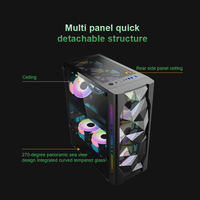 Boîtier ATX Mid-Tower à haut débit d'air, 3 ventilateurs avant, refroidissement du compartiment supérieur et arrière pour bloc d'alimentation, prend en charge les GPU de 320 mm, châssis pour PC de jeu