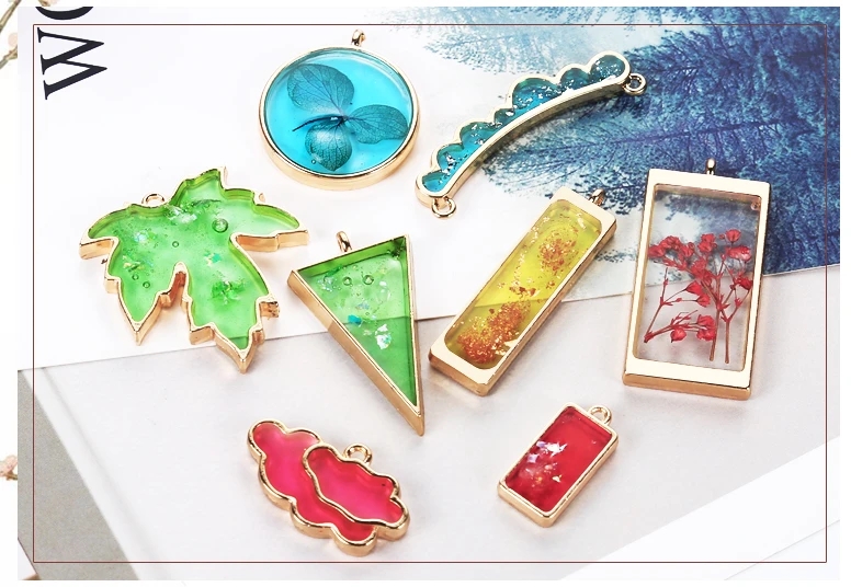 Set Di 9 Ciondoli Oro BEEFLYING - A Forma Di Lunetta E Cornice, Con Schienale Aperto, Per Creazione Gioielli Fai Da Te