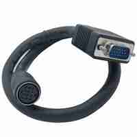 Kabel Audio/Video VGA ke DIN 13-Pin Female-Female dan DB15P Male ke MiniDIN 13-Pin Male dengan Selubung PVC untuk Penggunaan Komputer