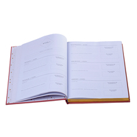 Reliure de cas personnalisée couverture en tissu de lin vert lignes horizontales semaine de remerciement journal planificateur