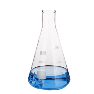 Matraz Cónico Triangular de Vidrio Borosilicato Transparente de 2000 ml con Deflectores, Matraz de <span class=keywords><strong>Erlenmeyer</strong></span> con Triple Flauta - Product Image 1