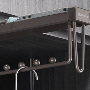 Cooper Wardrobe Top Sliding Tie <b>Clip</b> Storage Rack For Scarf Shawl Belt Leather <b>Hook</b> Organizer Hanging Closet Organizers - Product Image 3