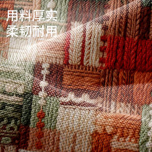 Alfombra de Entrada de Estilo Étnico, Diseño Retro Americano, Fibra de Poliéster Antideslizante y Resistente al Desgaste, Rectangular, para Uso Doméstico - Product Image 1