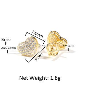 Boucles <span class=keywords><strong>d</strong></span>'oreilles UWIN S925, petites boucles <span class=keywords><strong>d</strong></span>'oreilles en forme de cœur, boucles <span class=keywords><strong>d</strong></span>'oreilles en CZ, vente en gros, prêtes à être expédiées, bijoux en <span class=keywords><strong>argent</strong></span> sterling 925 - Product Image 2