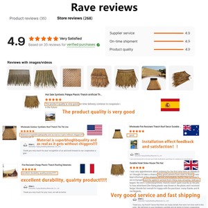 Chinese Manufacturer <strong>Custom</strong>-made 100% HDPE Sturdy Backing Synthetic Thatched <strong>Roof</strong> with Anti-aging Properties. - Product Image 5