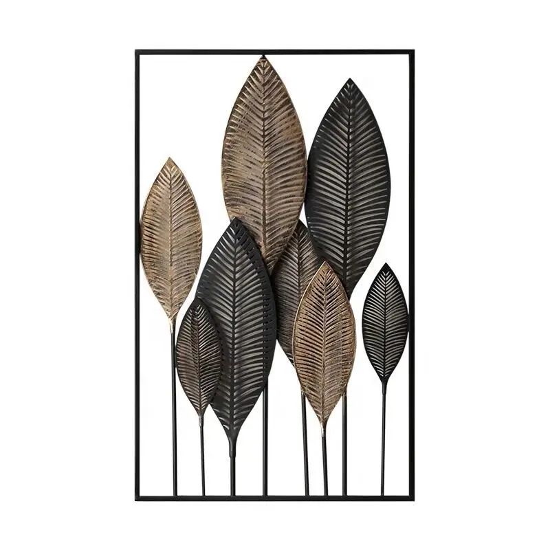 Nordic Morden Wall Art Hanging Home Decoration Pieces Metal Leaf Decor