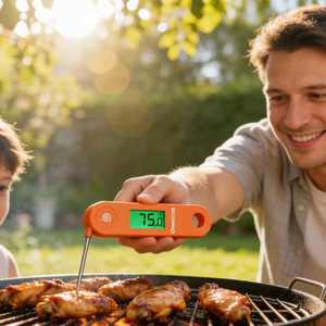 Termômetro Digital de Cozinha em Aço Inoxidável IP68 à Prova d'Água para Famílias, Rotação Automática de 180° para Sopa, Mingau e Assados - Product Image 3