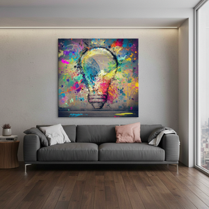 Graffiti <b>Light</b> Bulb Art Deco Panel Colorful Printed Hanging Wall Decor Wrapped Canvas - Product Image 3