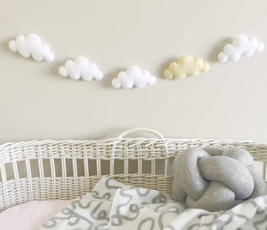 Felt Cloud Garland Party Banner Cloud <strong>Nursery</strong> Decor Baby Shower <strong>Bunting</strong> - Product Image 4