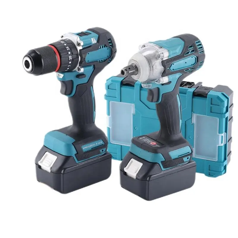 Multi-function cordless dual-use combination lithium electric drill lithium wrench set high power electric tool