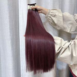 Extensioni di Capelli Russi Remy di Alta Qualità 100% Naturali con Cuticole Intatte Biondi/Rossi/Neri/Marroni in Confezioni all'Ingrosso - Product Image 2