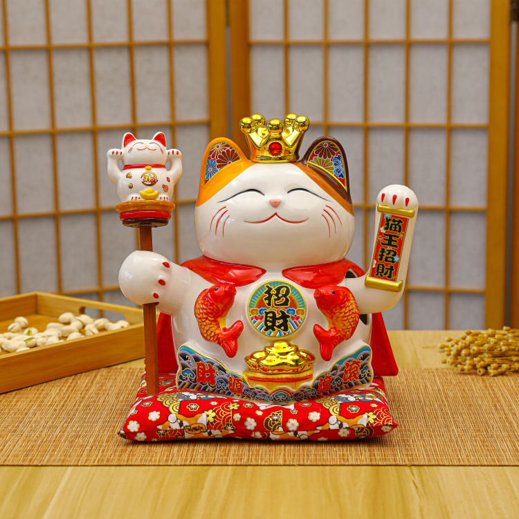 Big Size Maneki Neko - Lucky Cat Figurine with Automatic