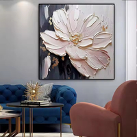Moderne nordique blanc fleurs abstraite toile mur Art peint à la main peintures à l'huile et décoration de la maison peintures