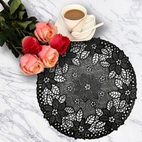 Set de table isolant creux en PVC avec dentelle