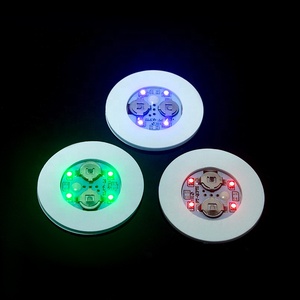 Pegatina de botella LED redonda personalizada, pegatina de luz LED con batería para botella de Vodka de cerveza - Product Image 1