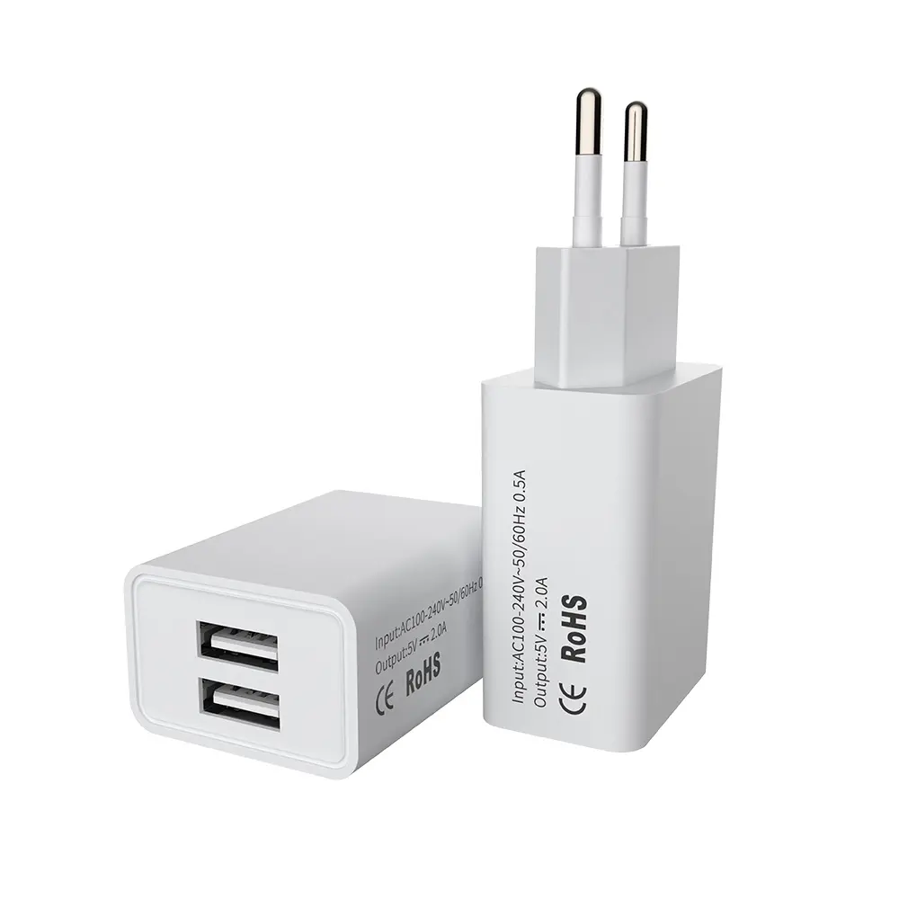 5V 2A 2 USB portu çoklu taşınabilir hızlı ab android için en ucuz fabrika 10w adaptif son tasarım ile ab pazarı için duvar şarj cihazı