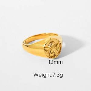 High End 18K PVD แหวนสแตนเลสนางฟ้าชุบทองกันน้ำขายส่ง - Product Image 5
