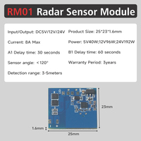 Module capteur à succès : Détecteur radar micro-ondes 5.8G avec temporisation 30s/60s et activation/déactivation automatique pour éclairage LED (DC5V/12V/24V)