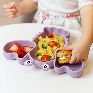 Assiette à ventouse divisée en silicone souple de qualité alimentaire, motif homard, pour bébé, vente en gros, en stock, la plus vendue, Es-Pro - Product Image 3