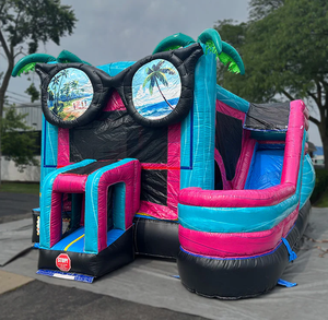 <span class=keywords><strong>Castillo</strong></span> Inflable con Tobogán de Agua y 2 Toboganes Inflables con Diseño de Gafas de Sol, Brincolines - Product Image 2