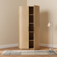 Armoire intégrée moderne combinée à une coiffeuse, rangement de chambre personnalisé et meuble de maquillage OEM ODM