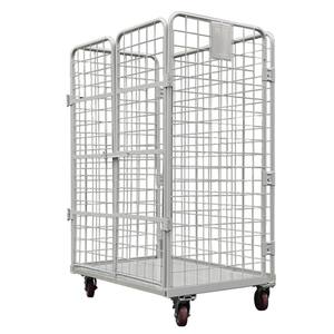 Cage de stockage industriel pliable, filet en fil métallique, chariot de sécurité, roulage - Product Image 3