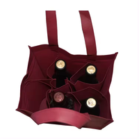 Vente en gros de sacs fourre-tout écologiques pliables pour cadeaux de vin sac de 6 bouteilles de vin non tissé