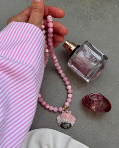 สร้อยคอเปลือกหอยสีชมพูธรรมชาติสไตล์วินเทจ ประดับด้วยจี้เปลือกหอยเซรามิกชุบทอง 18K สร้อยคอประดับจี้เปลือกหอยทะเล งานฝีมือประณีต - Product Image 5