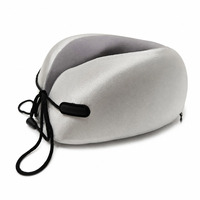 Oreiller de voyage en mousse à mémoire de forme en U, coussin de soutien cervical, housse en nylon spandex brillant, léger et portable pour avion et voiture