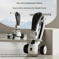 Trottinette pliable pour enfants à 3 roues avec roues lumineuses LED clignotantes, hauteur réglable pour les tout-petits et les enfants