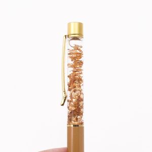 Novelty Fancy Liquid 24K Gold Foil Glitter Floating Pen With Heavy <b>Empty</b> Tube Custom Aqua and Metal Customized Logo Ball Ink - Product Image 4