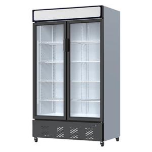 <span class=keywords><strong>Vitrine</strong></span> réfrigérée verticale à double porte vitrée pour boissons, avec éclairage LED - Product Image 1