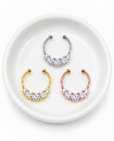 Xinfocus Meilleures ventes Anneau de nez et de septum factice à clipser en opale synthétique, sans perçage, bijoux de corps tendance pour femmes et hommes