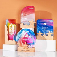 Trophée en cristal de quartz transparent en forme de montagne, nouveau design créatif, lettrage coloré gravé, logo personnalisé, trophée sur mesure