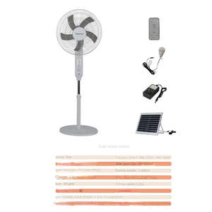 Ventilador Solar de 16 Pulgadas y 20W con Luz, Control Remoto y Carga por Panel Solar, Color Blanco - Product Image 3