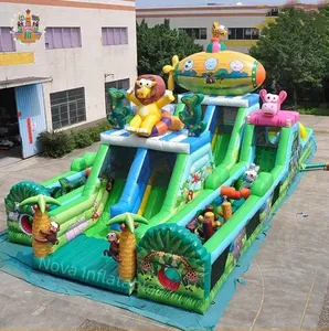 Parc <span class=keywords><strong>d</strong></span>'attractions gonflable commercial de qualité supérieure certifié CE Nova, avec grande structure de jeux gonflable en PVC, installation facile - Product Image 1