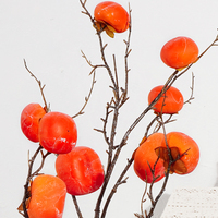 Levensechte Kunstmatige Persimmon Takken 90CM Schuim Real Touch Fruit Huisdecoratie Halloween Kerstmis Thanksgiving - Hoge Kwaliteit Silei