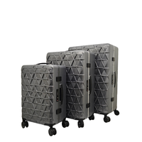 Ensemble de bagages de voyage 3 pièces de style Alien mécanique gris, valise à roulettes de haute qualité en PC + cadre en aluminium, serrure TSA, étanche