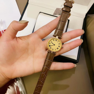 Womens Dainty Small Dial Gold Tone Watch Classic Brown Leather Automatic Machinery Wristwatch for Casual Formal Wear - Product Image 3