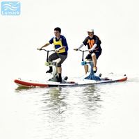 Bateau flottant à deux places en plastique, forme de planche de surf, ponton rapide et portable pour lac, de Chine, Lumark OEM, logo personnalisé