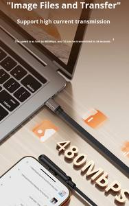 Câble de charge rapide universel 240W en nylon tressé avec support de téléphone, coude à 90 degrés, rotation à 360 degrés, multi-angle, type-C pour tous les téléphones, jeux - Product Image 2