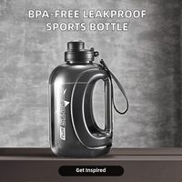 Bouteille d'eau de sport sans BPA, anti-fuite, légère, pour la salle de sport/le camping en plein air, avec poignée, pour l'eau bouillante