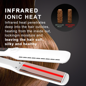 Plancha <span class=keywords><strong>de</strong></span> Pelo Eléctrica Portátil con Pantalla LCD, 2 en 1, Alisa y Riza, Calentamiento Rápido, para Uso Doméstico y Hotelero, Venta al Por Mayor - Product Image 4
