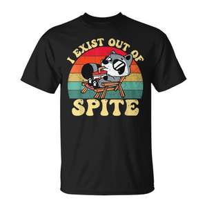 Camiseta I Exist Out Of Spite Raccoon para mujer, diseño vintage - Product Image 1