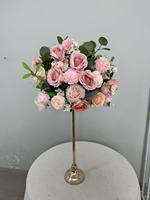 Boule de fleurs artificielles en soie pour les décorations de table de mariage et de fête, style classique pour les organisateurs de mariage